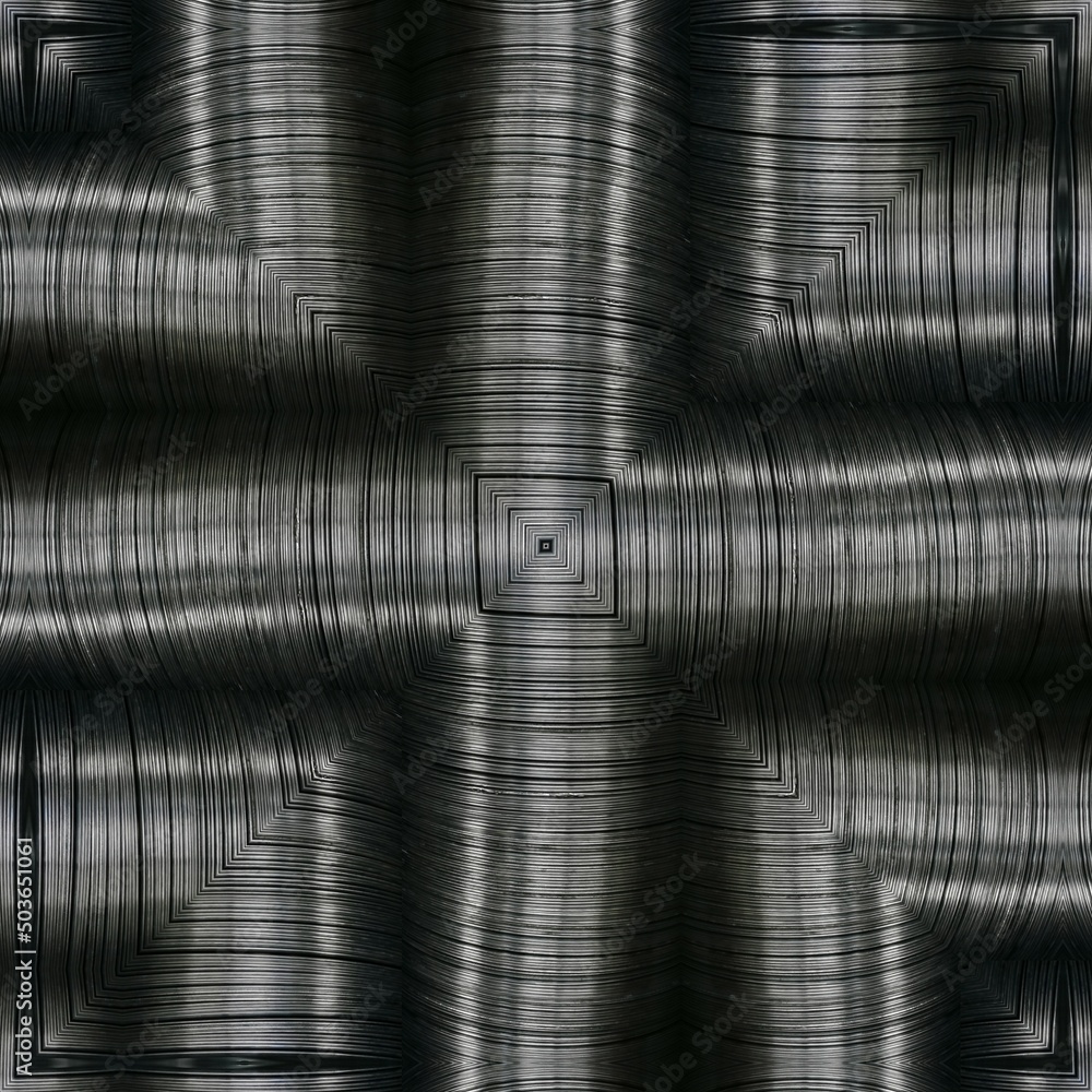 Aufkleber repeated square shaped design in shades of grey patterns from stack of metallic plates