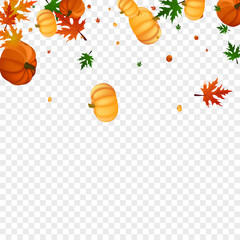 Burgundy Pumpkin Background Transparent Vector. Green Nature Template. Colorful Rowan Food Illustration. Vegetable Pumpkins. Autumn Frame.