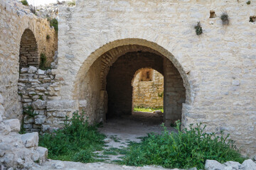 Fototapeta na wymiar The Turnina Tower. Guardian of Rovinj and its surroundings. The ancient fortress of Turnina near Rovinj, Istria, Croatia