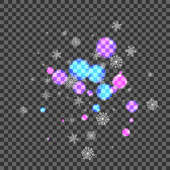 Purple Blur Background Transparent Vector. Flake Brilliance Design. White Sparkle. Silver Circle Light. Graphic Card.