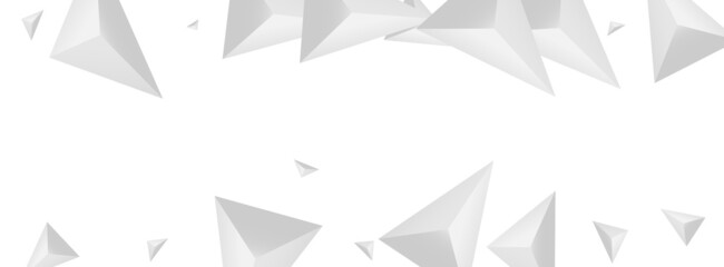 Fototapeta premium Greyscale Origami Background White Vector. Crystal Technology Design. Gray Elegant Illustration. Pyramid Space. Grizzly Fractal Card.