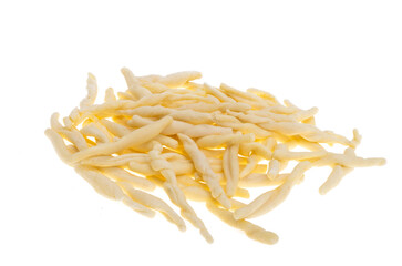 Strozzapreti pasta isolated