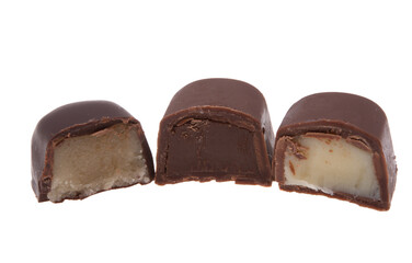 chocolate candies isolated
