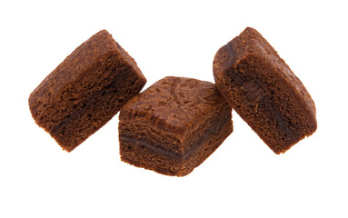 chocolate brownie biscuit isolated
