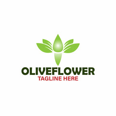 eco friendly logo. illustration of olive flower
