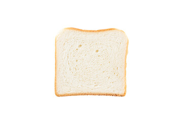 Slice of toast bread isolated on white background.