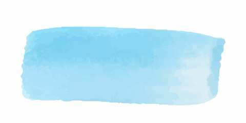 Wide blue watercolor brush stroke. Paint spot on a white background. Vector graphics