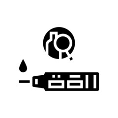 urine alcohol test device glyph icon vector. urine alcohol test device sign. isolated contour symbol black illustration - obrazy, fototapety, plakaty