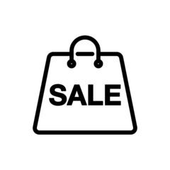 Sale, Shopping bag outline icon. linear style