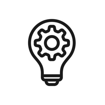 recommend clip art: innovation icon. Light bulb and cog inside.  Idea sign, solution, thinking concept.