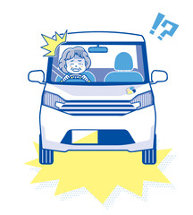驚くシニア・老人の自動車運転
