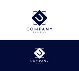 Minimalist letter U logo design, abstract letter U vector logo design, text U letter icon design, text logo design