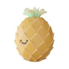 Summer Pineapple 3D Render Icon