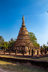 Fototapeta na wymiar Wat Chang Lom elephant temple in Sukhothai historical park, Thailand