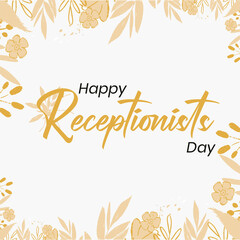 Obraz premium Happy National Receptionists Day, Receptionis Day. Holiday concept. Template for background, banner, card, poster, t-shirt with text inscription
