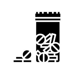 opiates drug pills package glyph icon vector. opiates drug pills package sign. isolated contour symbol black illustration - obrazy, fototapety, plakaty