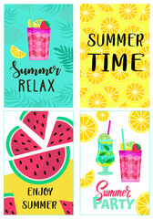 set of summer banners. vector illustration for advertising, parties, sites, sales