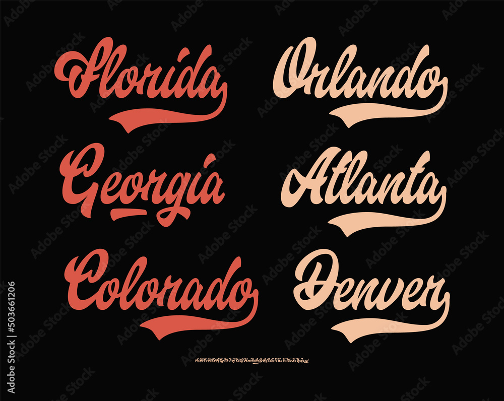 Poster logo lettering collections with script font. vector