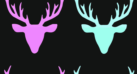 pattern deer blue and pink