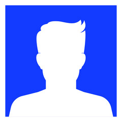 Silhouette man in blue circle