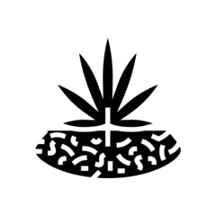 marijuana drug plant glyph icon vector. marijuana drug plant sign. isolated contour symbol black illustration - obrazy, fototapety, plakaty