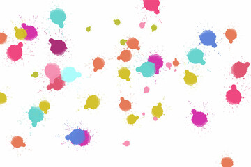 Watercolor splashes. Paint splat. Stains grunge texture. Isolated on white background. Rainbow paint splashes for Your design