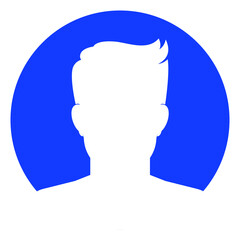 Silhouette man in blue circle