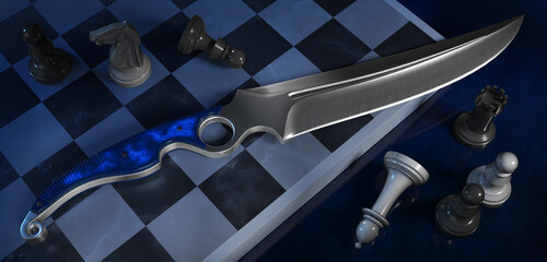 Knife on a chessboard
