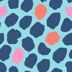 Bold polka dot seamless pattern. Big hand drawn dots, blobs, spots, blots, circles texture background