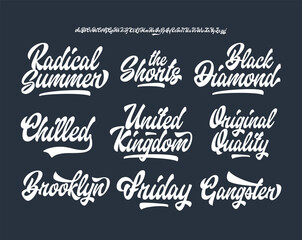 Lettering Collections with Script Font. Vector