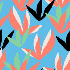 Hand made floral cut outs seamless pattern