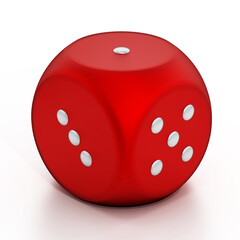 Dice isolated on white background. 3D illustration