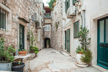 Narrow Inner mediterranean style yard in Dubrovnik