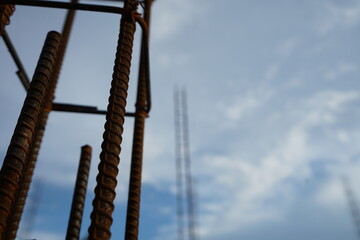 deformed steel column Preparing for the construction of reinforced concrete buildings