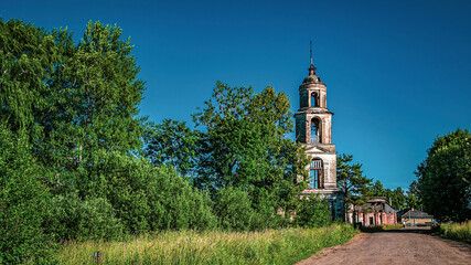 landscape, old Orthodox bell tower