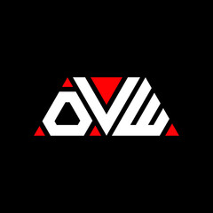 OVW triangle letter logo design with triangle shape. OVW triangle logo design monogram. OVW triangle vector logo template with red color. OVW triangular logo Simple, Elegant, and Luxurious Logo...