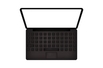 Realistic 3D gray laptop on a white background. Vector illustration.