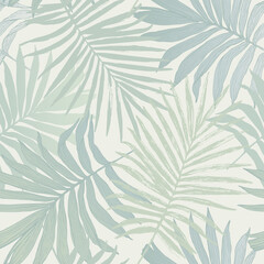 Abstract tropical foliage background in pastel green blue colors - obrazy, fototapety, plakaty