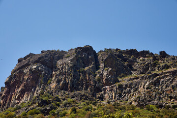 Mountain. High rise rock formation with a cloudless sky