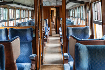 inside old steam train