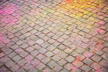 Fototapeta premium color festival in city crowd celebrating