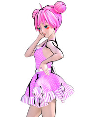 3D japanese anime girl.