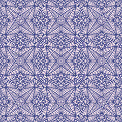 vector seamless pattern in old style drawn with abstract ornaments of blue color on a light background, vector seamless pattern