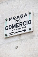 Lisbon - Praca do Comercio sign