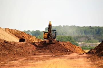 excavator on a site
