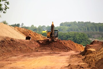 excavator at work in site