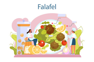 Falafel. Traditional dish of Jewish cuisine. Fried vegetarian food