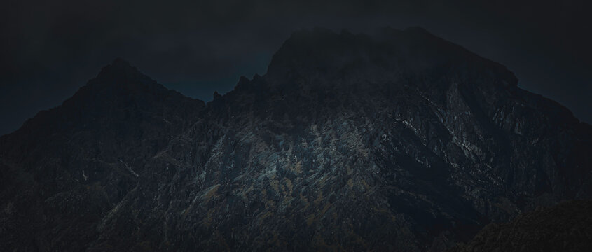 Days of darkness. Dark and moody landscape scenery.