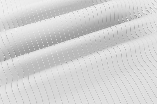 White curve background with white volume lines 3d illustration © themefire