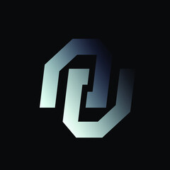 AV, AU monogram logo.Letter a, letter v typographic icon.Lettering sign isolated on dark background.Alphabet initials.Modern, design, geometric, corporate, minimalist style characters.